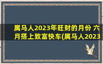 属马人2023年旺财的月份 六月搭上致富快车(属马人2023年六月，财运亨通，赶快跟上致富快车)